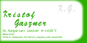 kristof gaszner business card